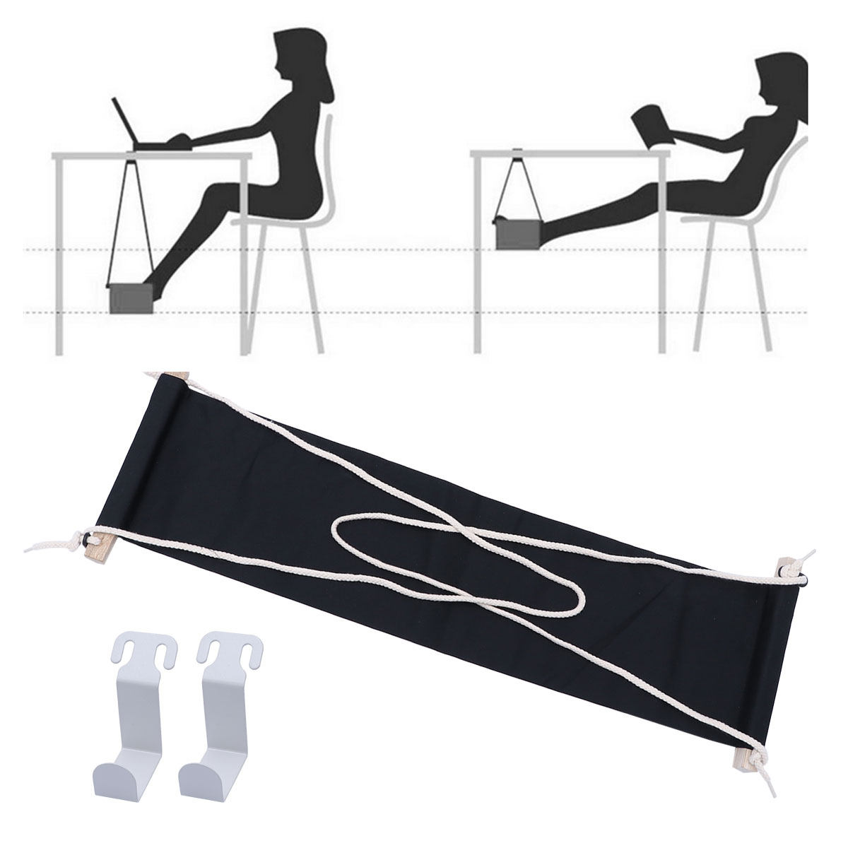 Footrest Under Desk - Foldable Under Desk Foot Hammock –