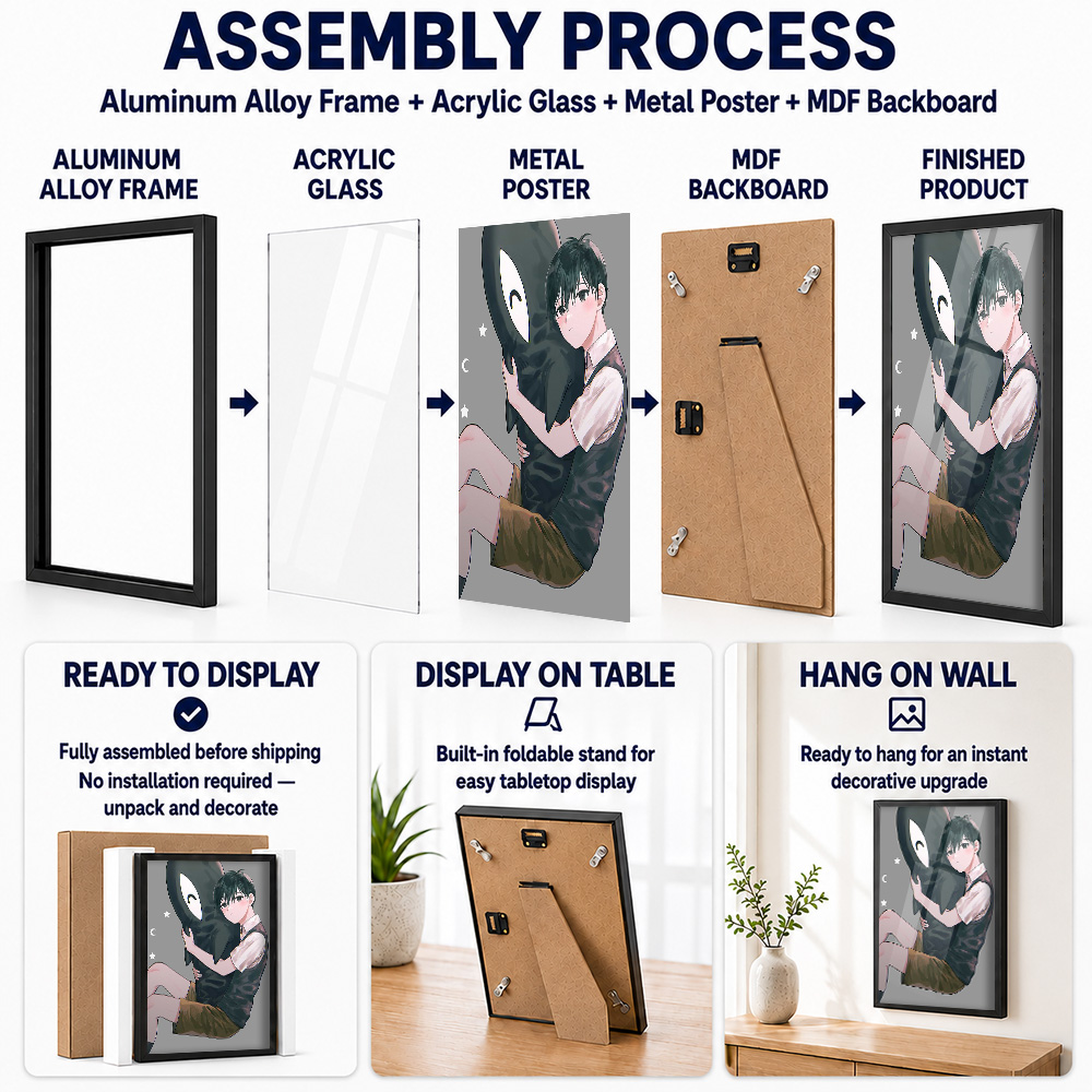 Omori Framed Aluminum Metal Po - Video Gaming & Esports Usd Acc review and price
